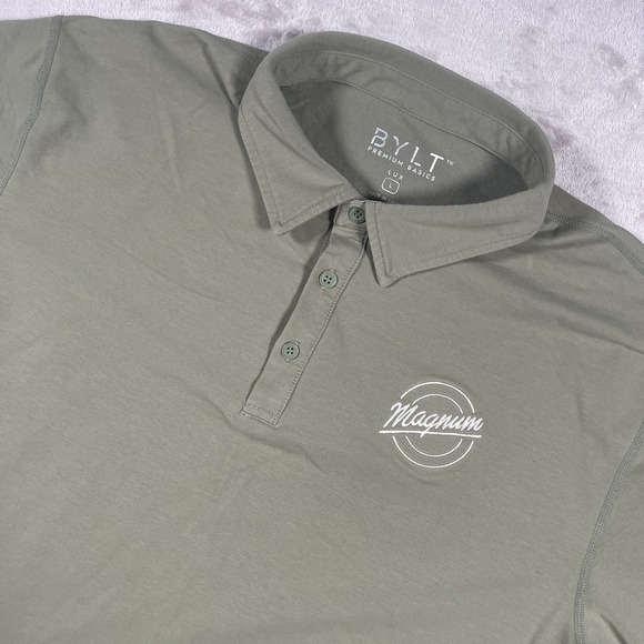 BYLT Basics Other - BYLT Premium Basics Lux Polo  Mens L Golf‎ Green Collared Stretch Casual